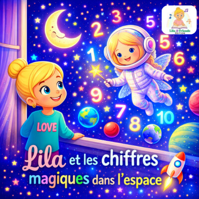 Apprendre à compter dans l’espace pour enfants avec Lila et les chiffres magiques cover
