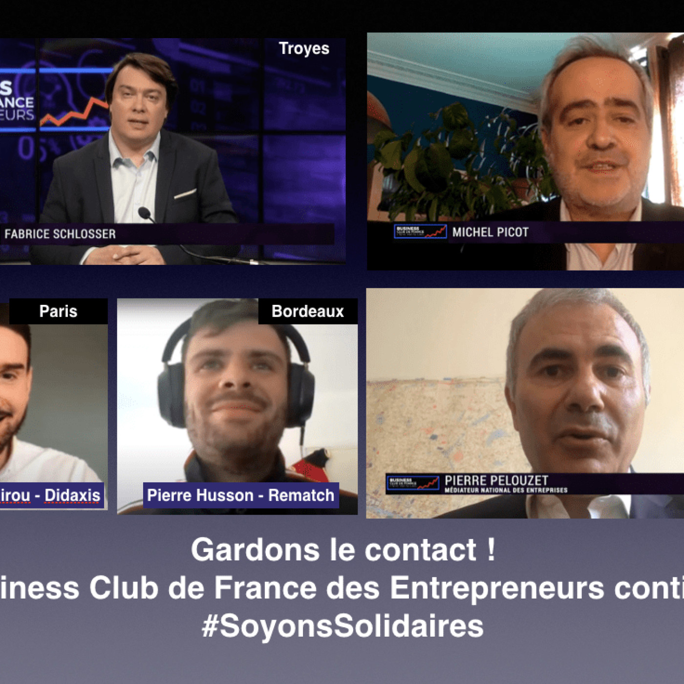 Business Club de France TV S2020 SPE 5 Covid 19 - témoignages et conseils....