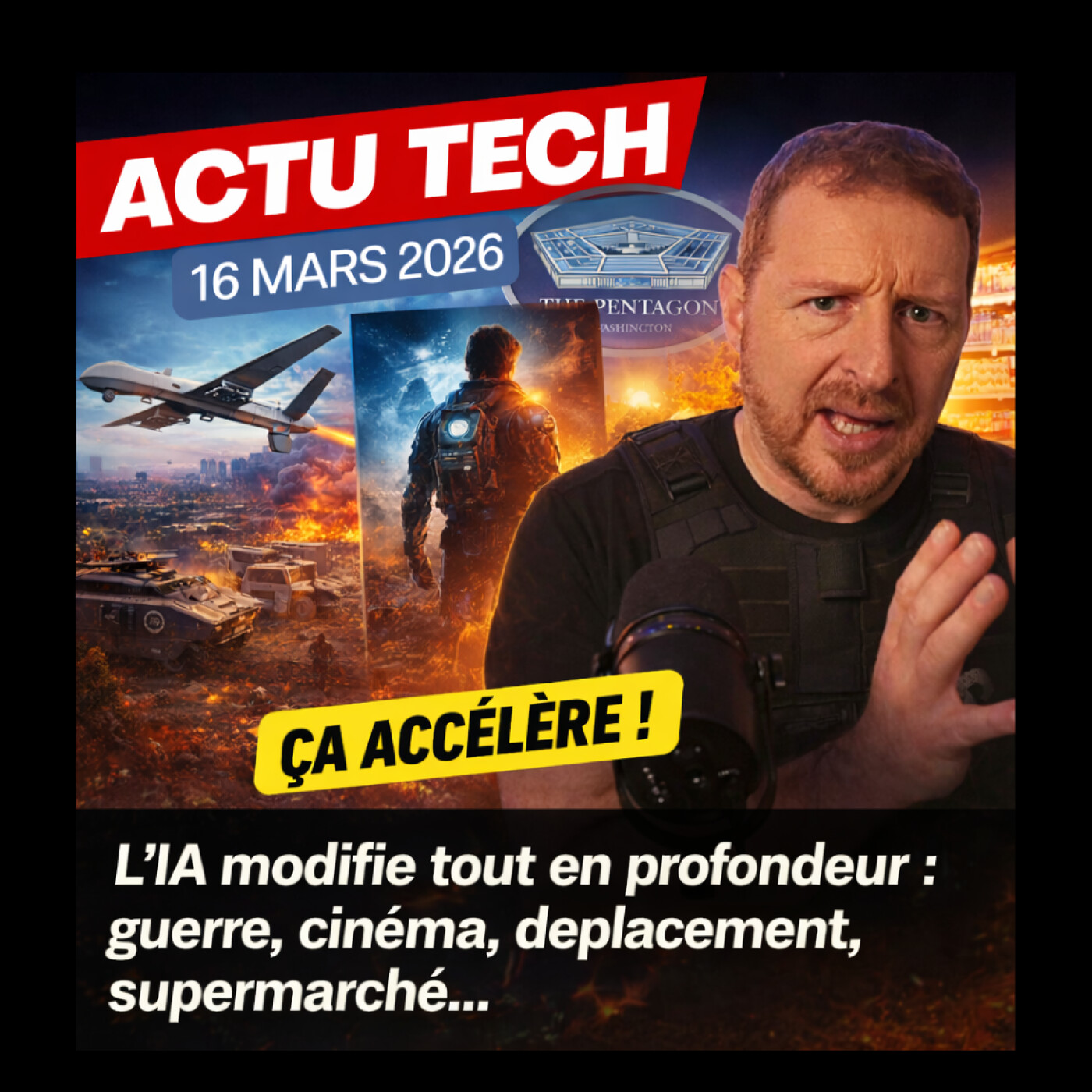 L'IA modifie tout en profondeur : guerre, cinéma, déplacement, supermarché,... episode artwork