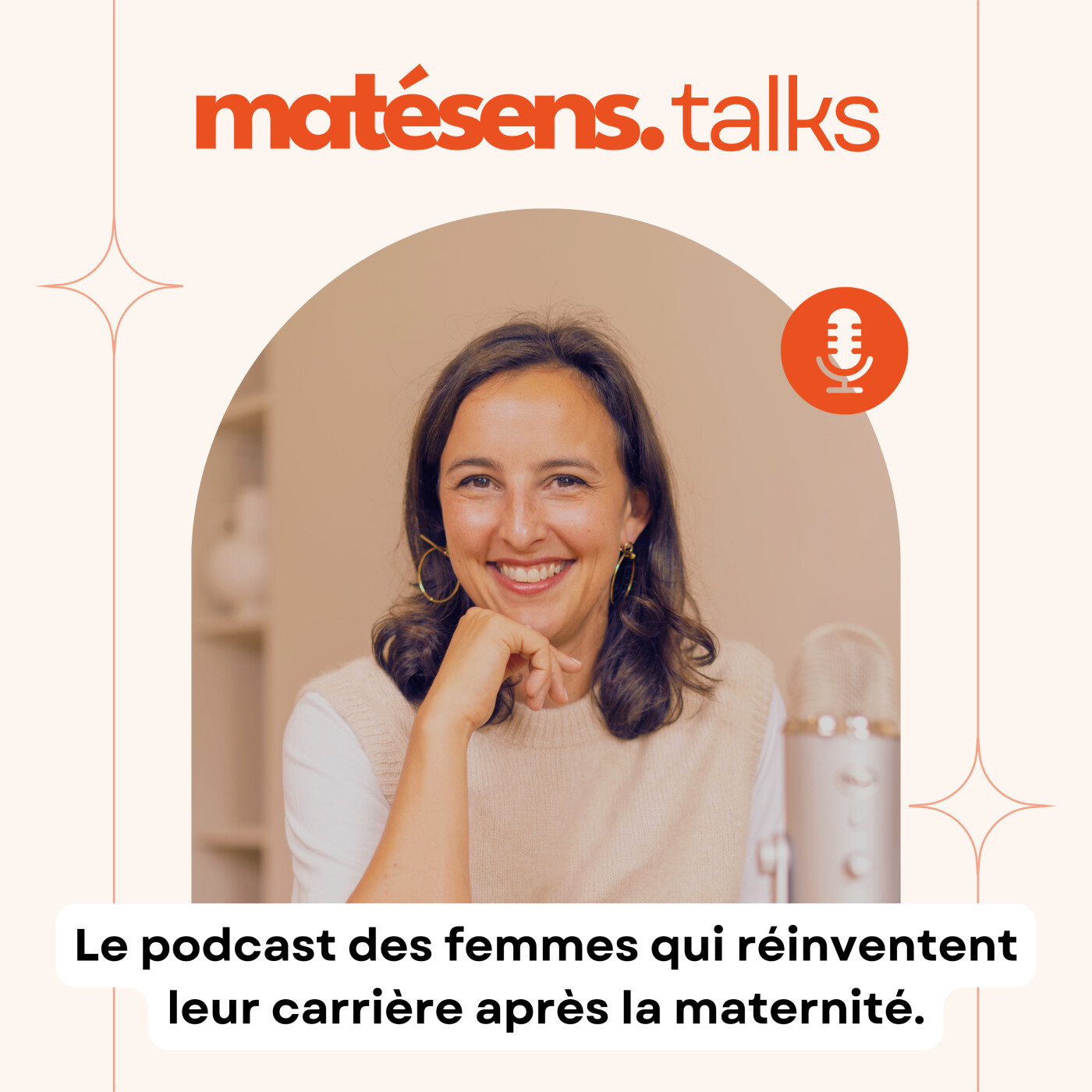 Illustration du podcast matésens.talks I le podcast des femmes qui réinventent leur carrière après la maternité