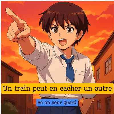 Expression française : "Un train peut en cacher un autre" cover