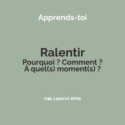 Ralentir : Pourquoi ? Comment ? Et à quel(s) moment(s) ? cover