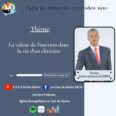 E.E.V-Cité de Gloire - Thème : La valeur de l'onction dans la vie d'un chrétien cover