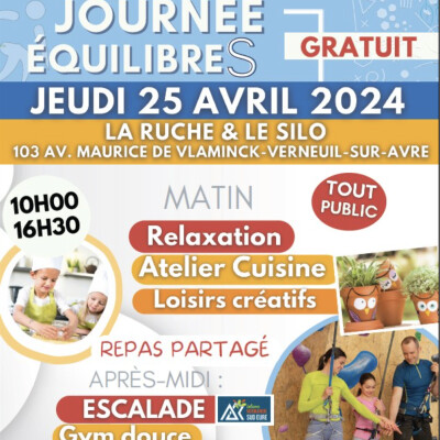 La journée "Equilibre" de Zoé, Maéva et leur maman Aurélie, membres des Familles Rurales de Mesnil-sur-Iton, à la Ruche et le Silo cover