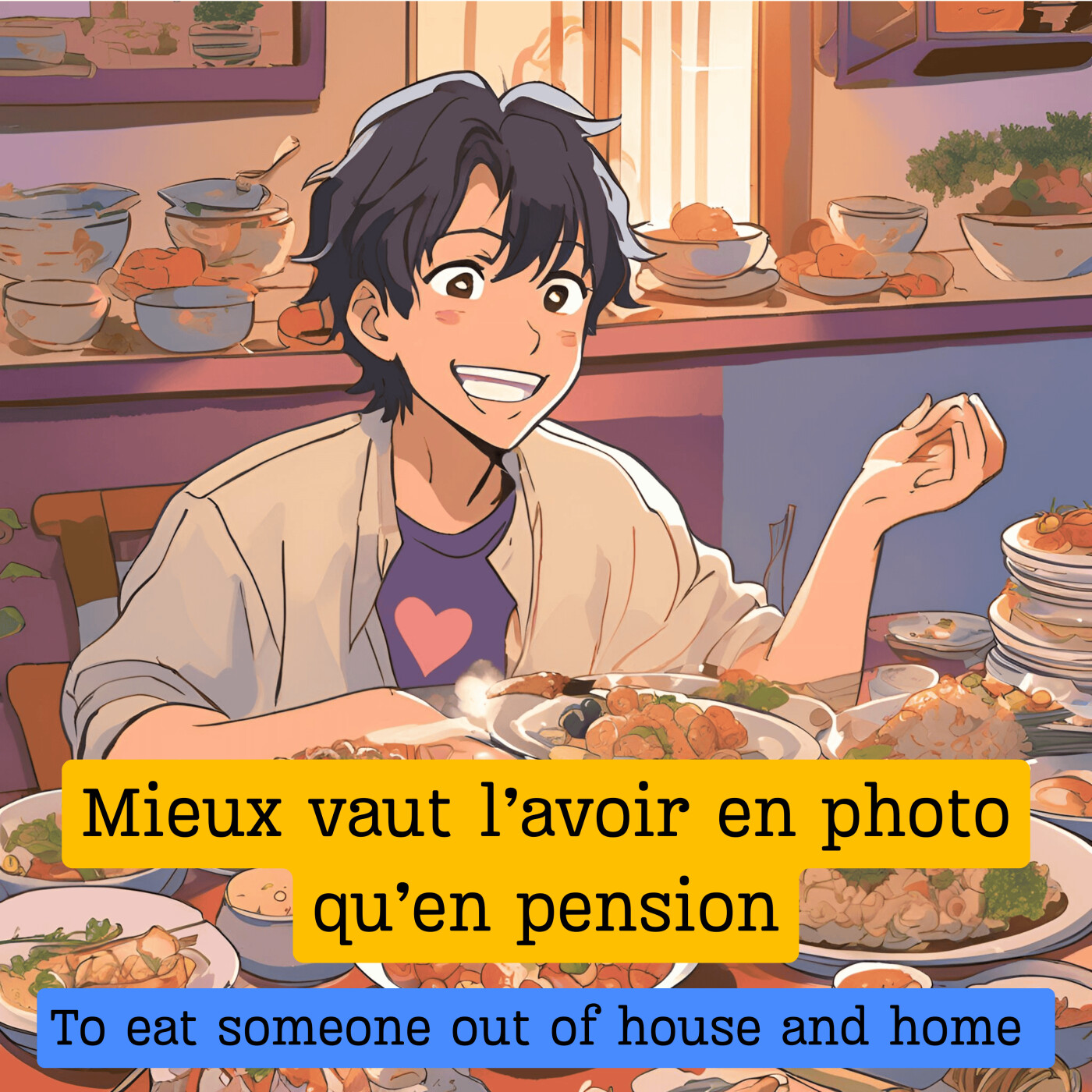 Expression française : "Mieux vaut l'avoir en photo qu'en pension"