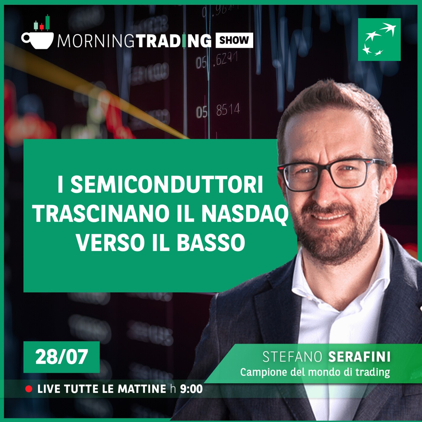 I Semiconduttori trascinano il Nasdaq verso il basso - Morning Trading Show episode artwork