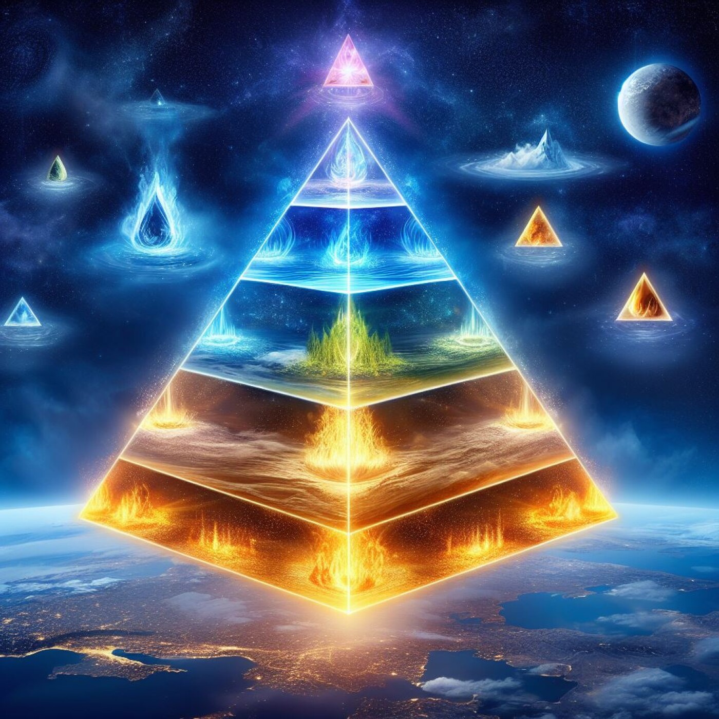 Construis en toi la pyramide de Lumière avec les 4 éléments magiques - Archange Michaël  Psaume  28