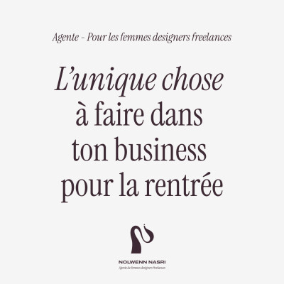 La seule chose à faire dans ton business pour la rentrée cover