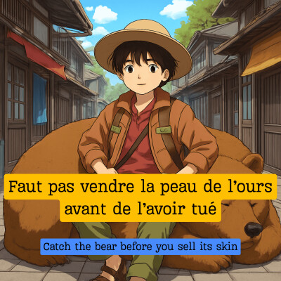 Expression française : "Faut pas vendre la peau de l'ours avant de l'avoir tué" cover