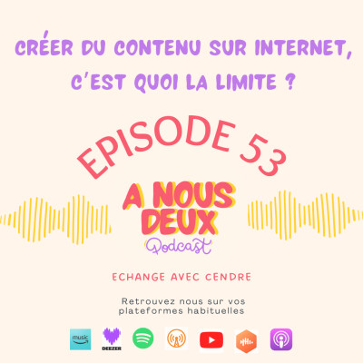 Episode 53 - Creer du contenu sur internet, c'est quoi la limite ? (Avec Cendre) cover