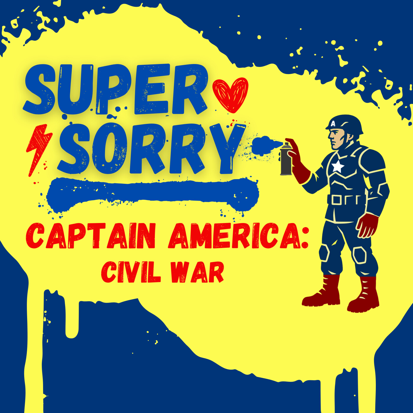 Super Sorry takes on Captain America: Civil War – a fun film review of Marvel superhero apologies episode artwork