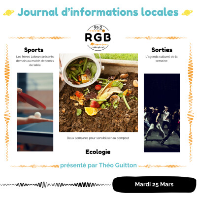 Journal du mardi 25 mars 2025 - Radio RGB 99.2 cover