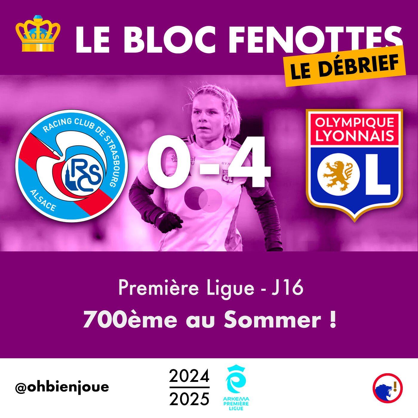 Le Bloc Fenottes - Le Débrief | Strasbourg - OL Féminin (0-4) | Première Ligue 24-25 - J16 episode artwork