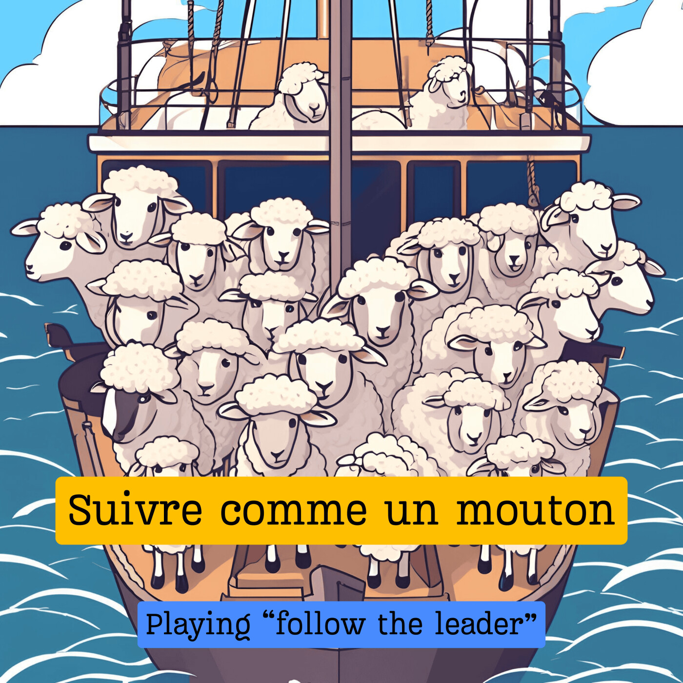 Expression française : "Suivre comme un mouton" : Suivre sans réfléchir