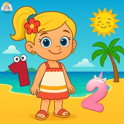 Apprendre les chiffres : Lila et les chiffres magiques au bord de la mer, histoire et chansons pour enfants cover