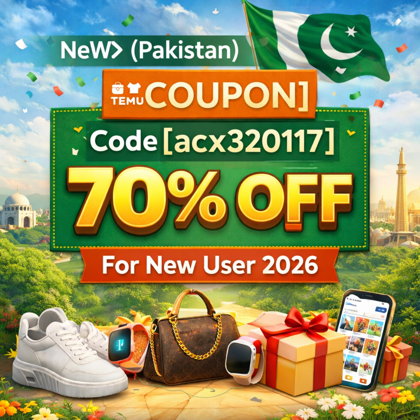NeW≽ (Pakistan) Temu ⌈COUPON⌋ Code [{"acx320117"}] 70% off For New User 2026 cover art