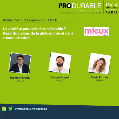 Agence Mieux - La sobriété peut-elle être désirable ? Regards croisés de la philosophie et de la communication. cover