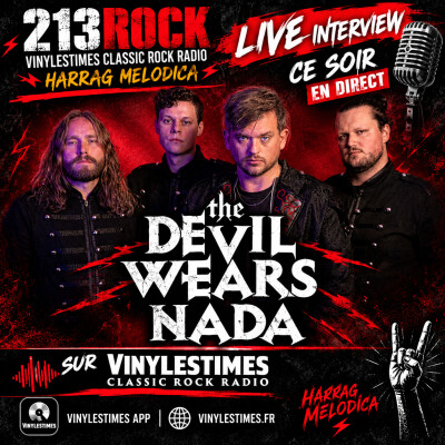 Live interview on 213Rock Harrag Melodica with Ludvig Alfven of The Devil Wears Nada 24 09 2026 on Vinylestimes Classic Rock Radio cover