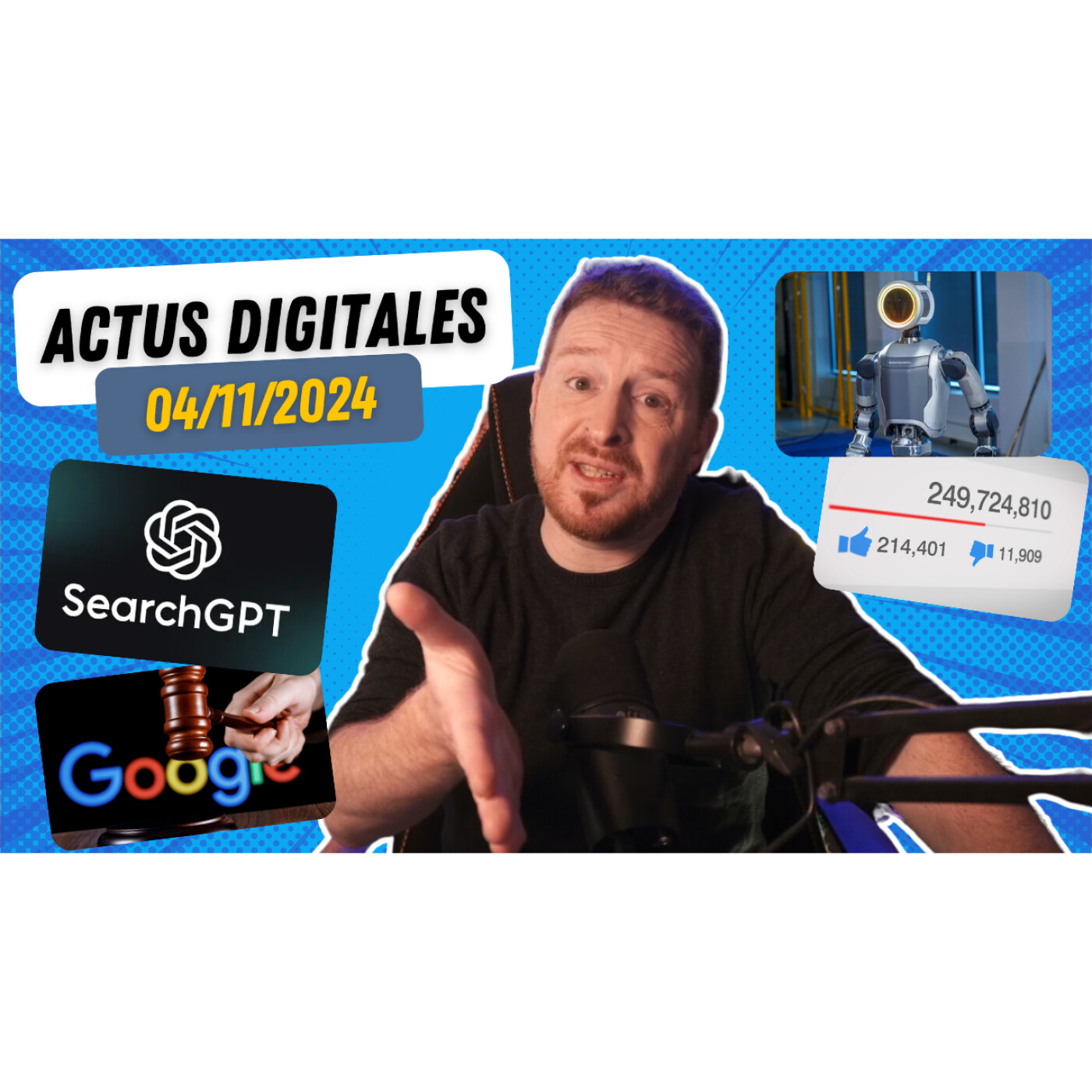SearchGPT menace Google, YouTube teste votre objectivité, Google perd 26M €, Atlas le robot autonome episode artwork