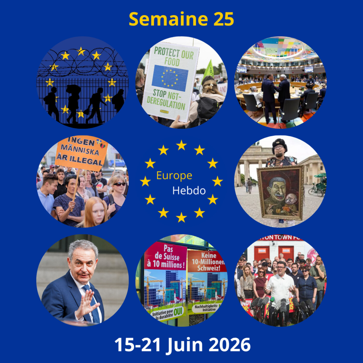 Hubs de retour, José Luis Zapatero devant le juge et la Suisse dit non à la limitation de sa population