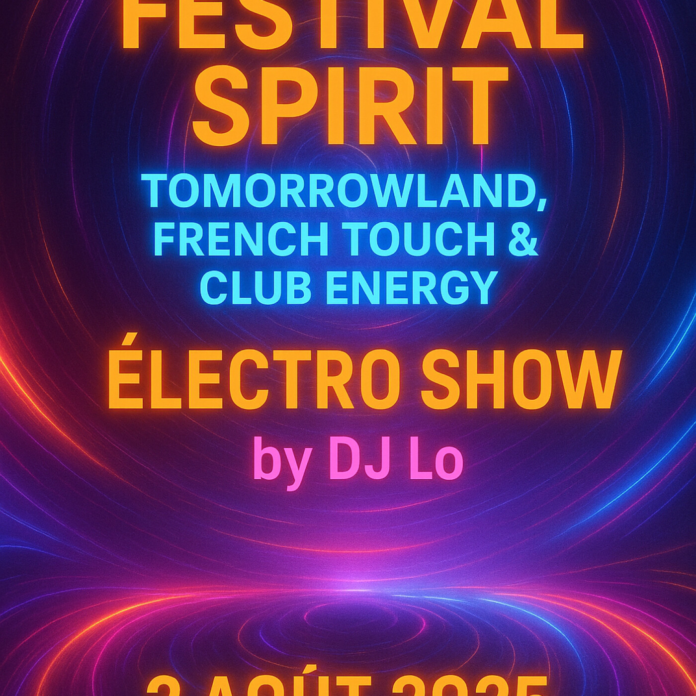 FESTIVAL SPIRIT TOMORROWLAND, FRENCH TOUCH & CLUB ENERGY   ELECTRO SHOW BY DJ LO  ELECTRO SHOW BY DJ LO  2 AOUT 2025