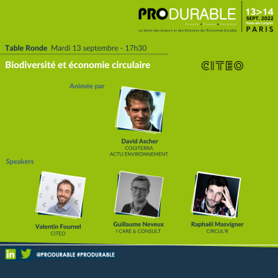Table Ronde - Biodiversité et économie circulaire : quels leviers activer pour une consommation plus responsable ? cover