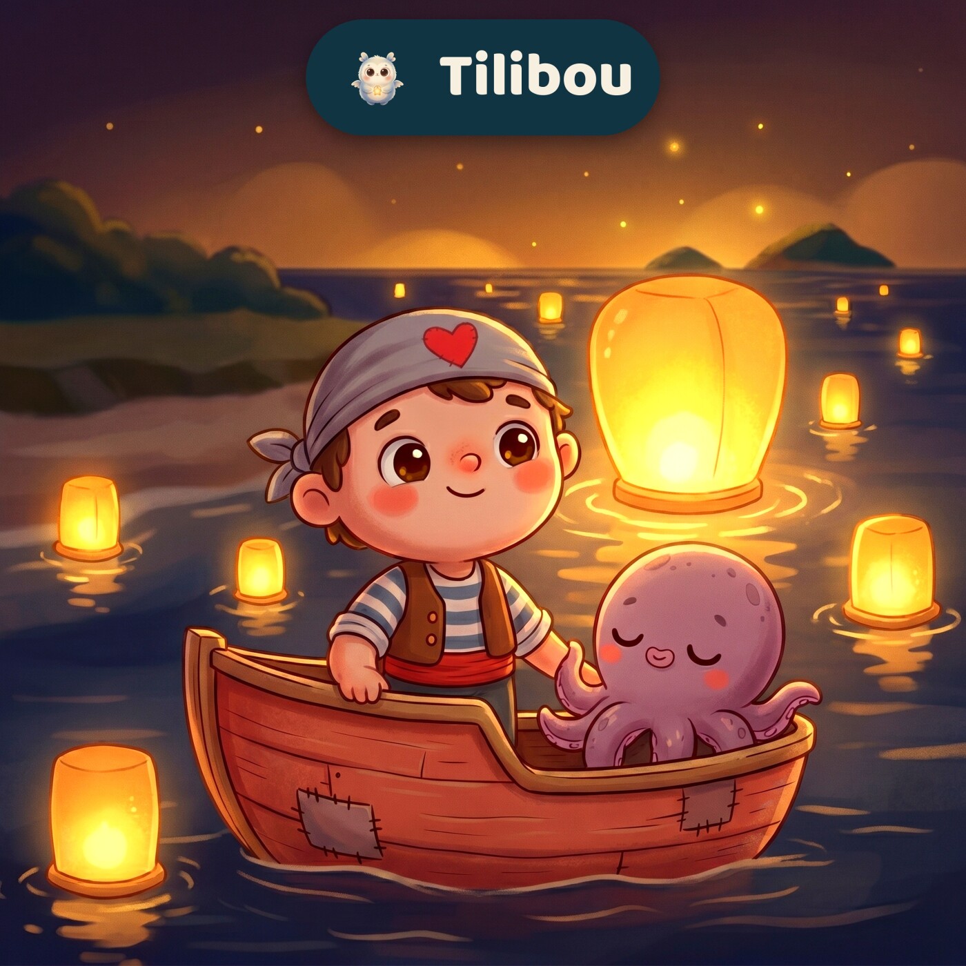 Tom le Pirate · La berceuse oubliée du lagon des lanternes · berceuse douce pour dormir · mer · podcast pour enfants