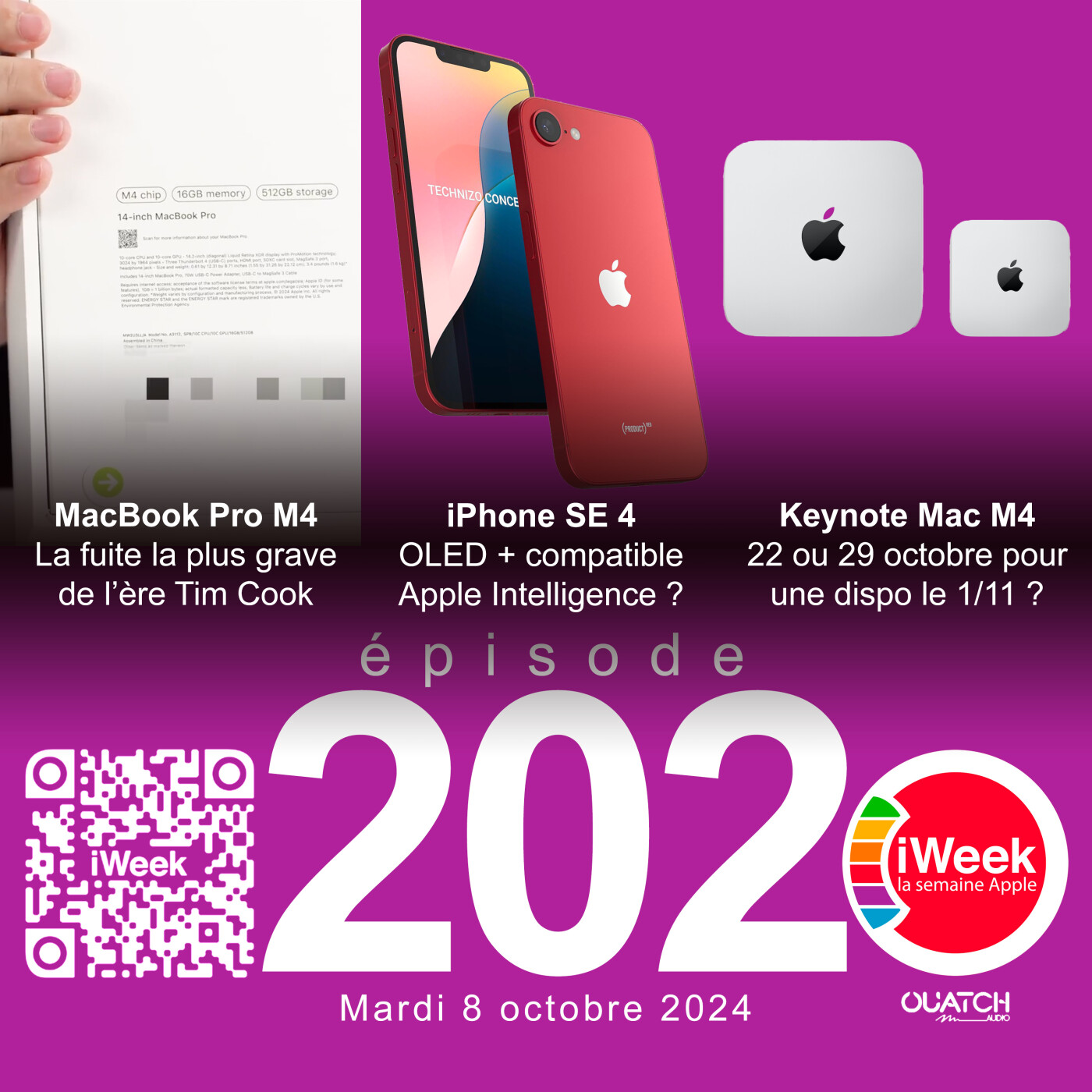 cover of episode Keynote le 22 octobre pour les prochains Mac M4 (MacBook Pro, Mac mini, iMac) ?