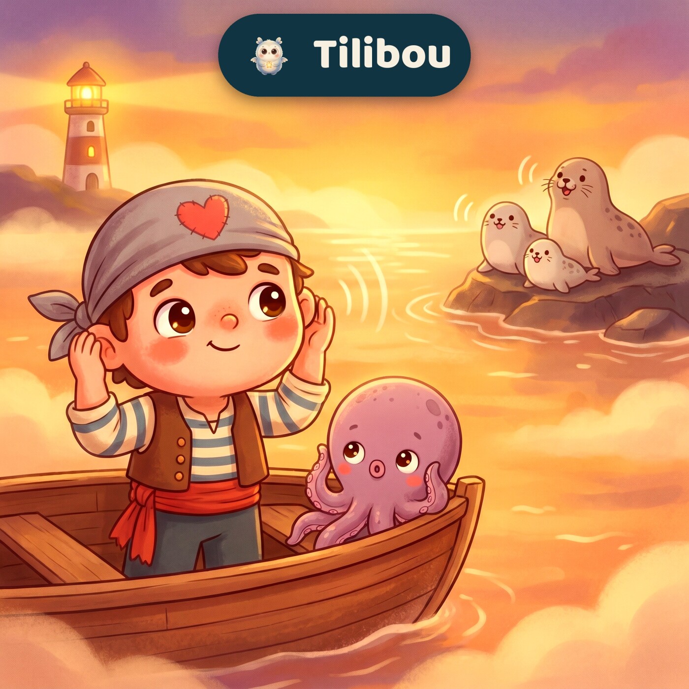 Tom le Pirate · Le brouillard de la crique perdue · histoire quand on se sent perdu · pirate · histoire calme 3-5 ans