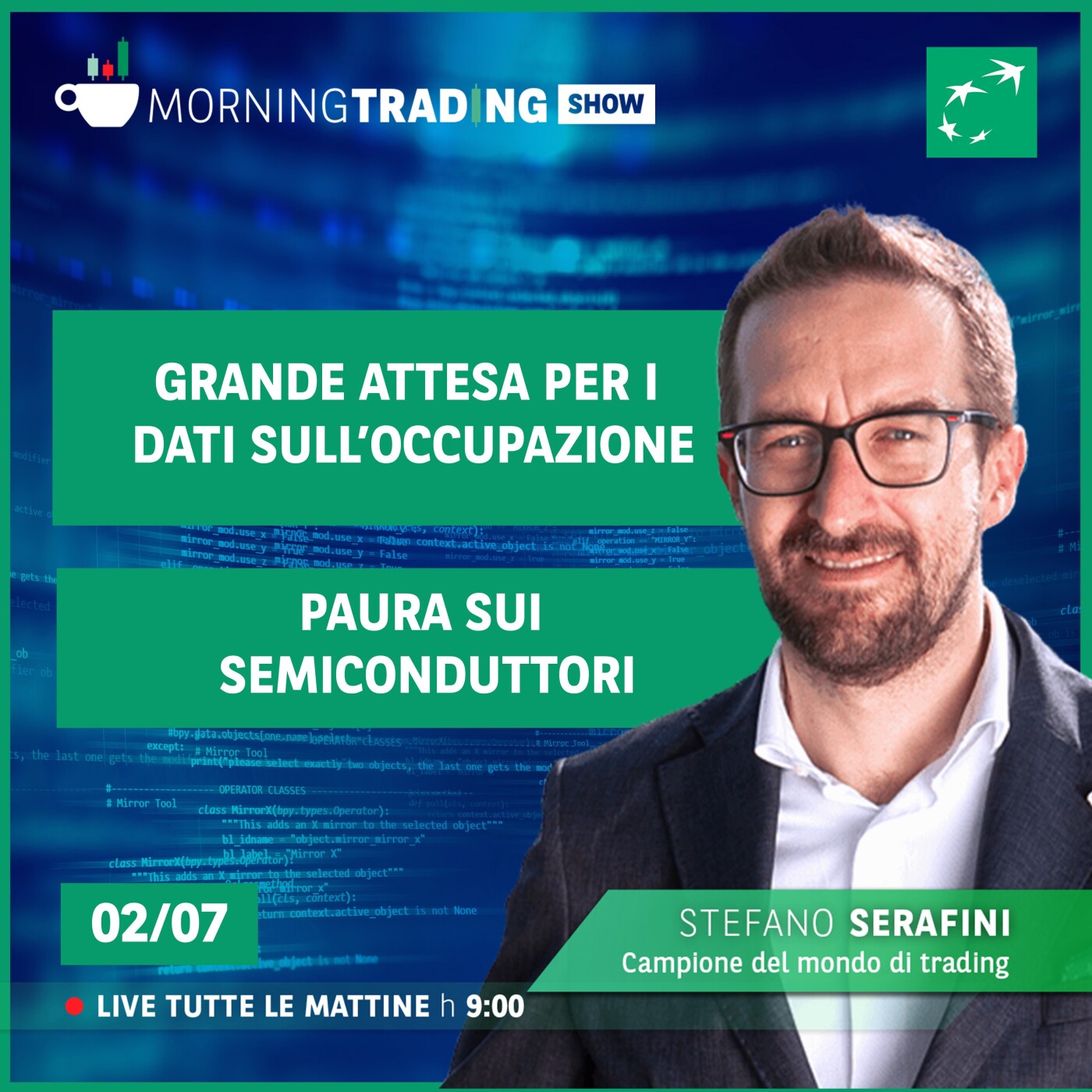 Grande attesa per i dati sull'occupazione e paura sui semiconduttori - Morning Trading Show episode artwork