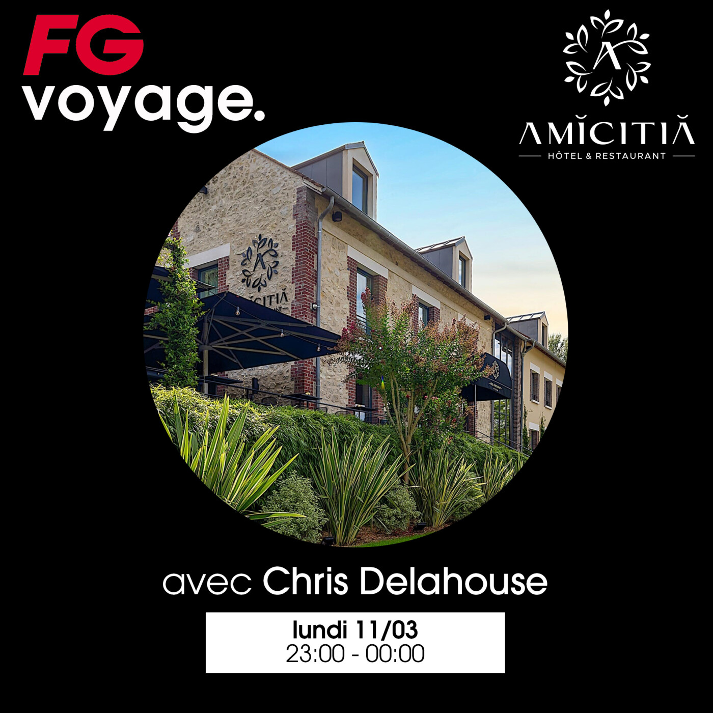 FG VOYAGE À L'AMICITIA HÔTEL AVEC CHRIS DELAHOUSE