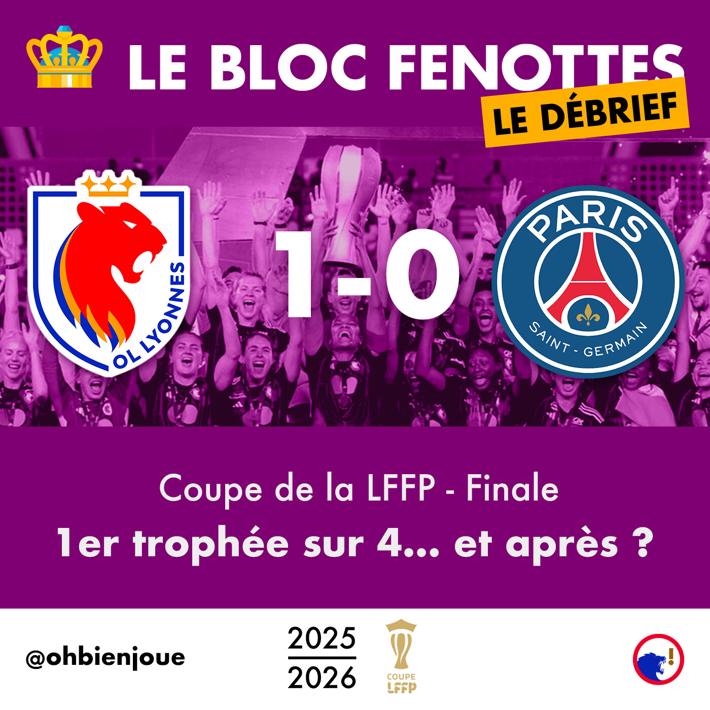 Le Bloc Fenottes - Le Débrief | OL Lyonnes - PSG (1-0) | Coupe de la LFFP 25-26 - Finale episode artwork