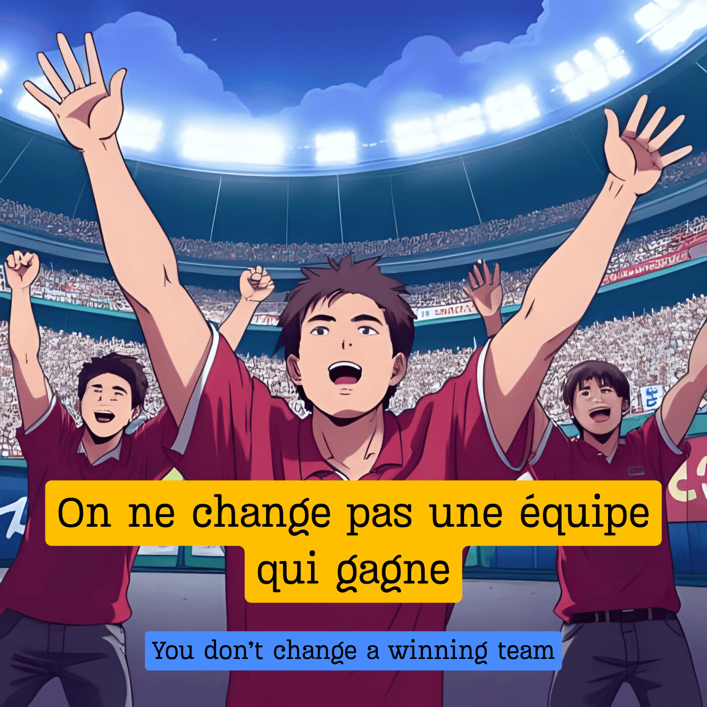 Expression française : "On ne change pas une équipe qui gagne"