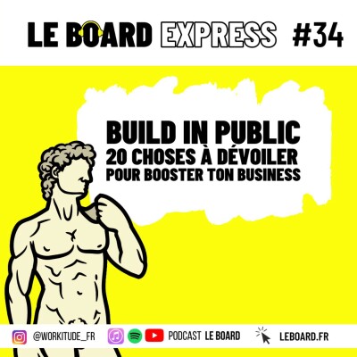 👀  Build-in public : 20 choses à dévoiler pour booster ton business I Le Board Express #34 cover