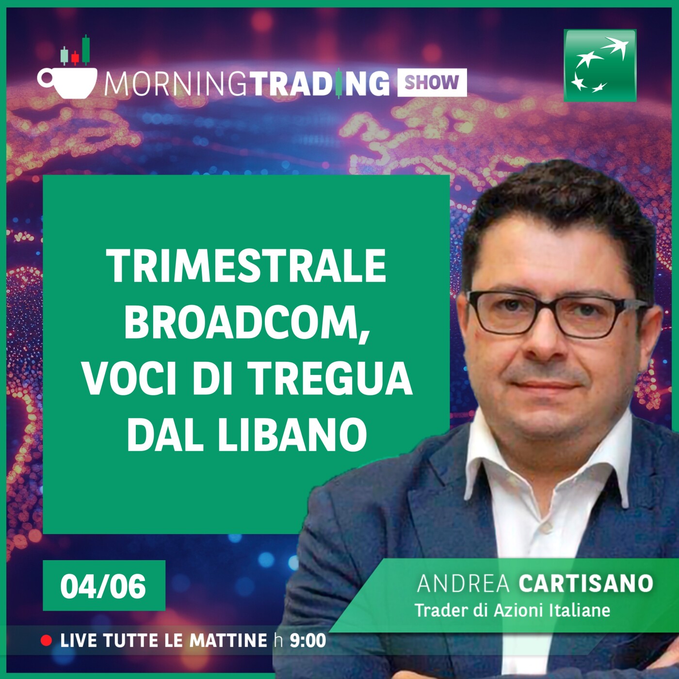 Trimestrale Broadcom delude, voci di tregua dal Libano - Morning Trading Show episode artwork