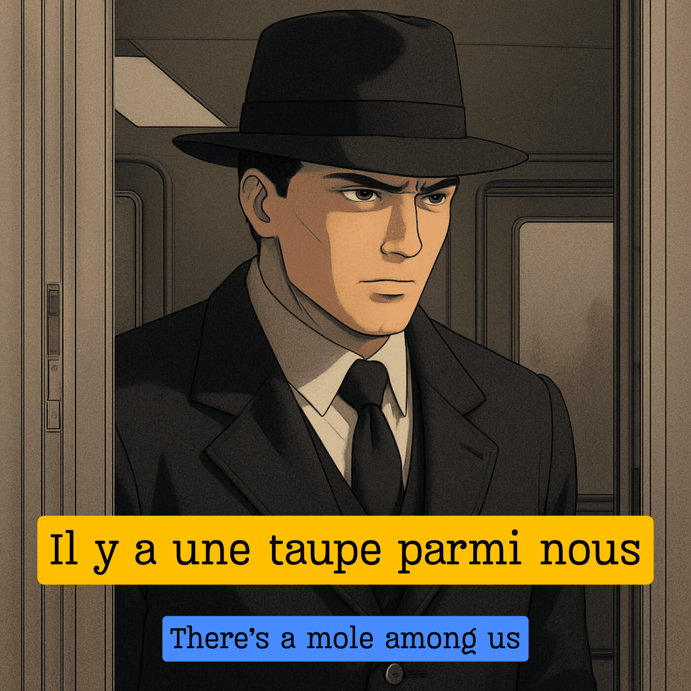 Expression française : "Il y a une taupe parmi nous"