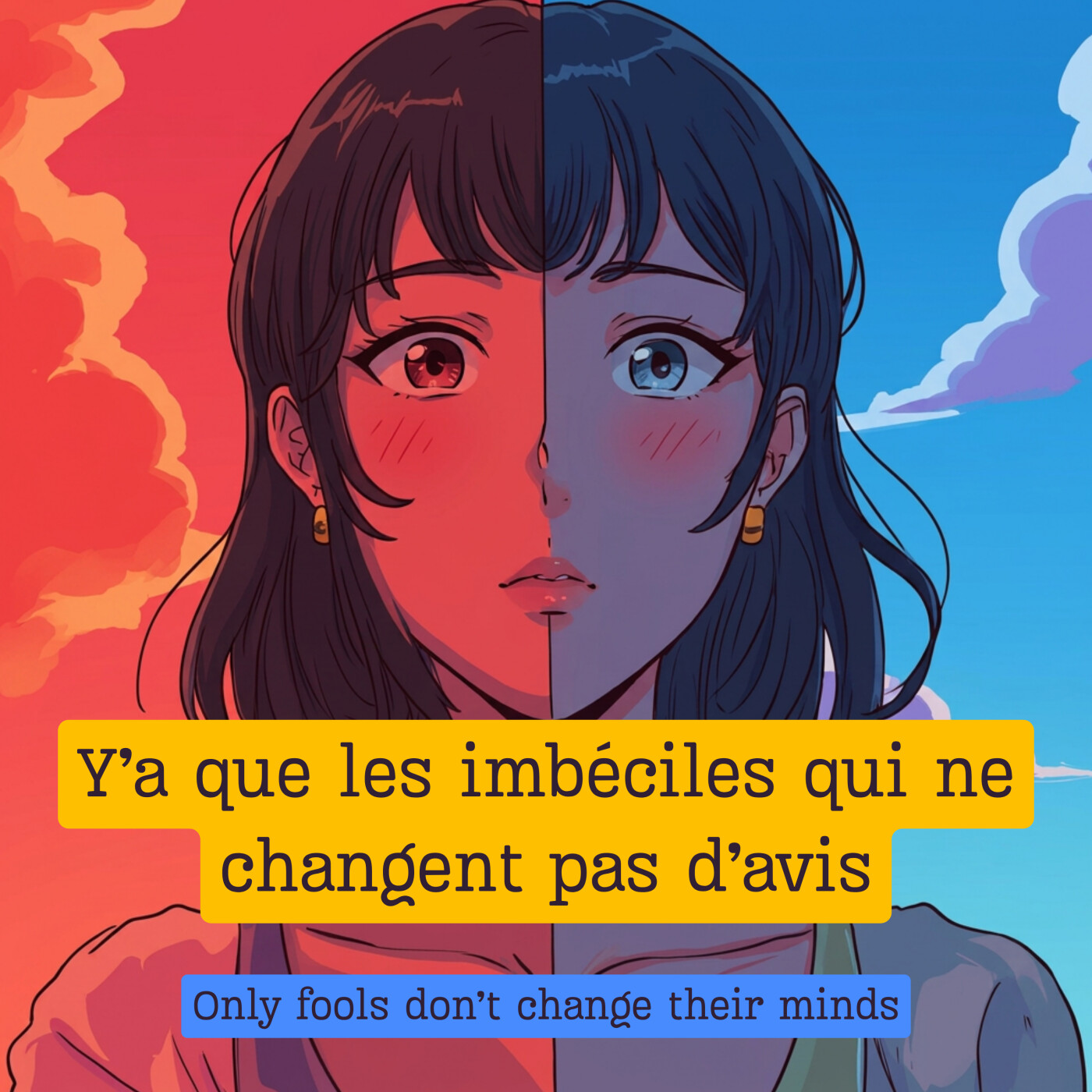 Expression française : "Y'a que le imbéciles qui ne changent pas d'avis" et des habitudes bizarres