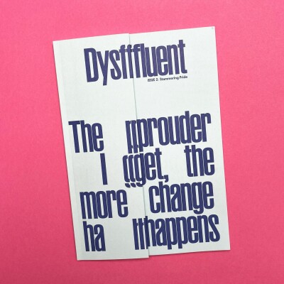Stammering pride in Dysfluent cover