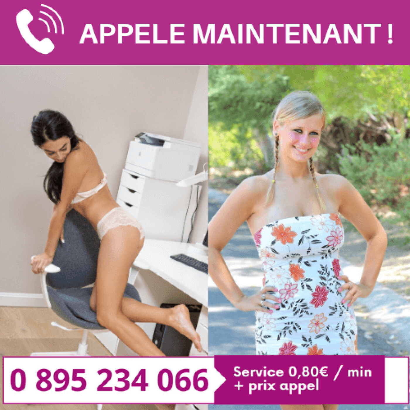 Sexe téléphonique au 0895 234 066  (ouvert 24/24 & 7j/7)