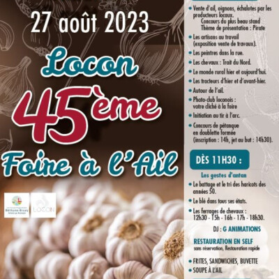 FOIRE A L'AIL DE LOCON DIMANCHE 27 AOUT 2023 cover