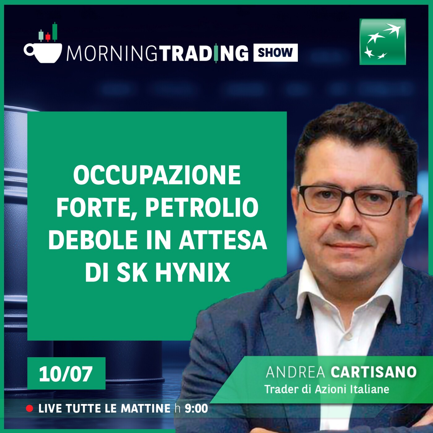 Occupazione forte, petrolio debole in attesa di SK Hynix - Morning Trading Show episode artwork