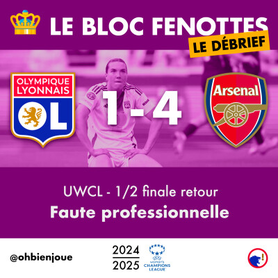 Le Bloc Fenottes - Le Débrief | OL Féminin - Arsenal (1-4) | UEFA Women's Champions League 24-25 - Demi-finale retour cover