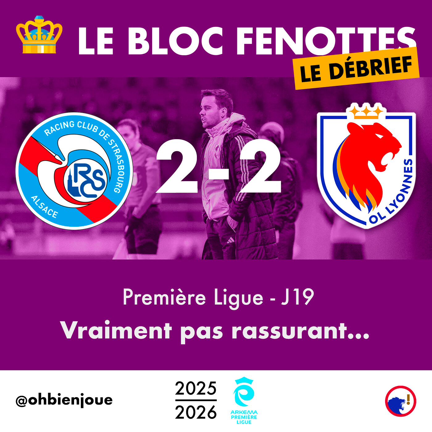 Le Bloc Fenottes - Le Débrief | Strasbourg - OL Lyonnes (2-2) | Première Ligue 25-26 - J19 episode artwork