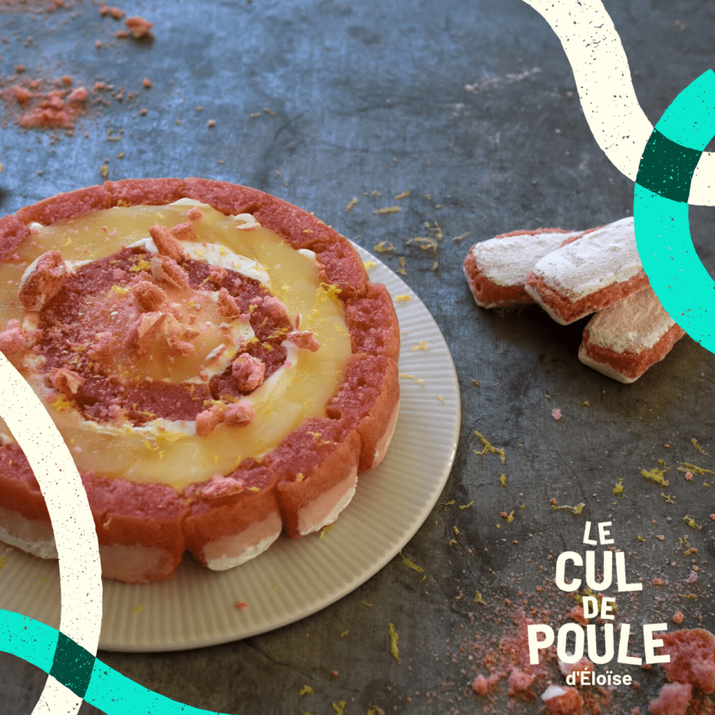 #12 - Charlotte rose de Reims aux poires pochées et au citron