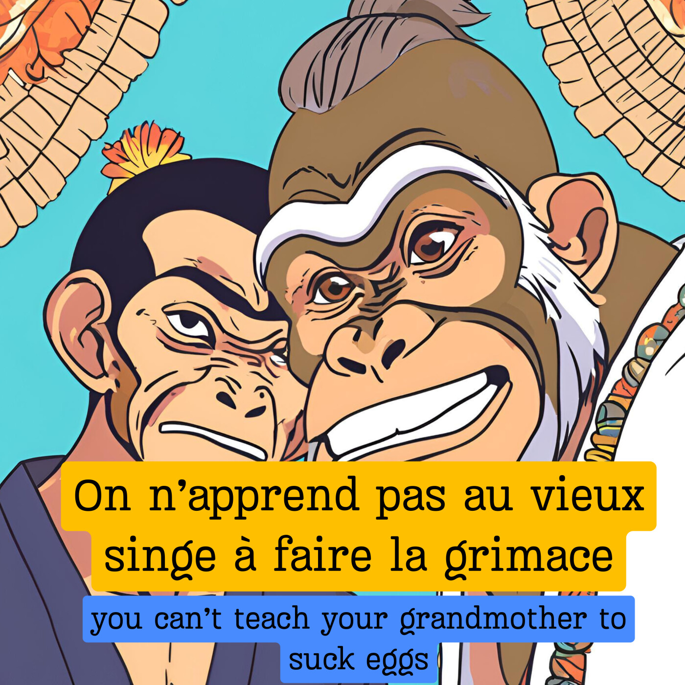 Expression française : Vous connaissez déjà ?? "On n'apprend pas au vieux singe à faire la grimace"