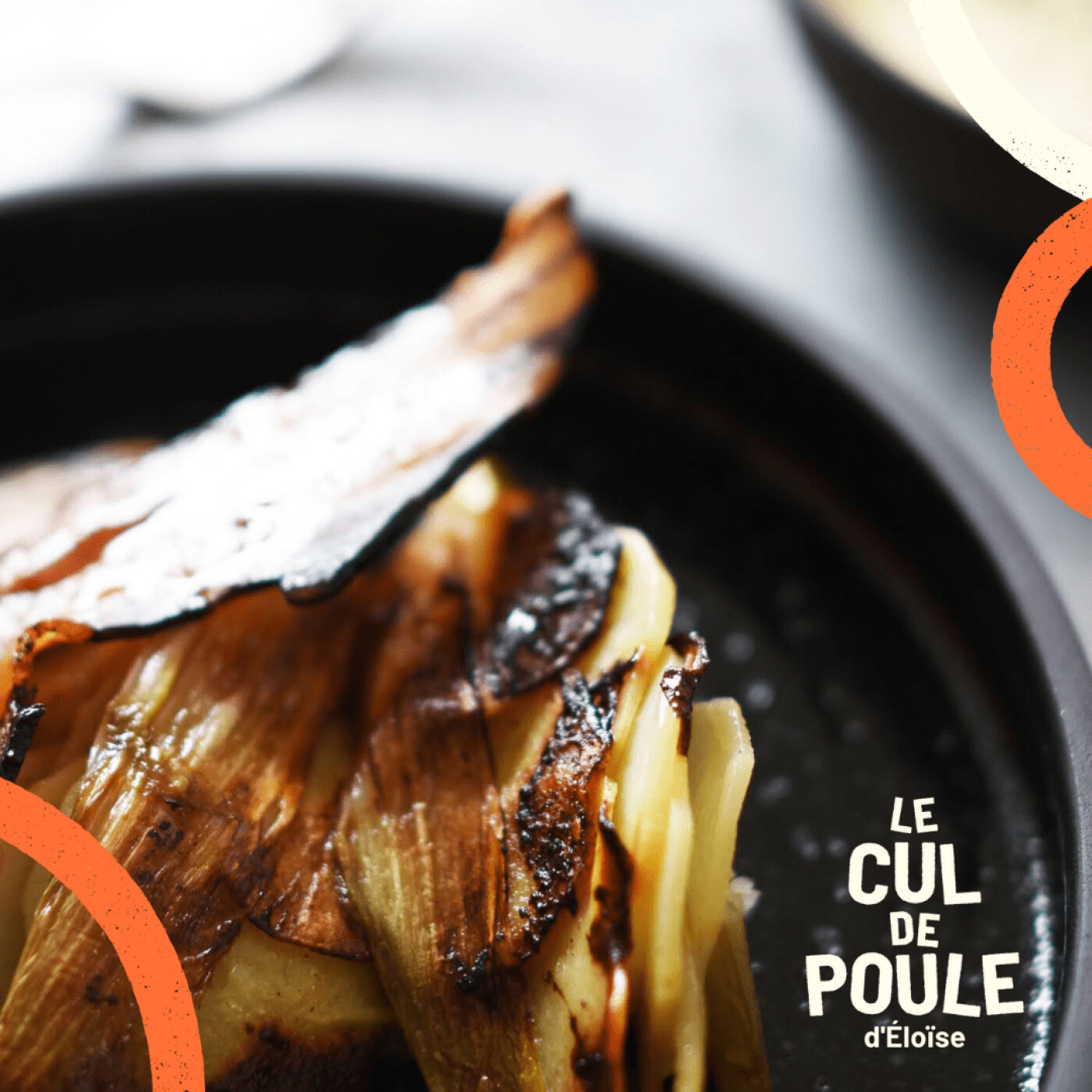 #13 - Millefeuille d'endives et pommes de terre, chips de lard et crème de parmesan