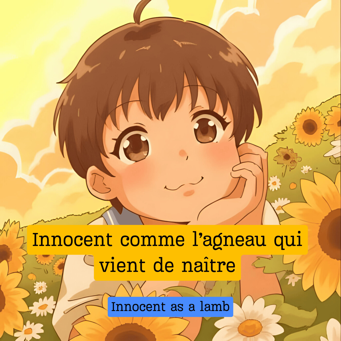 Expression française : "Innocent comme l'agneau qui vient de naître"