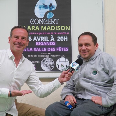 Jean-Pierre Brun, Vice-Président et David Moussiron, Capitaine du Rugby Fauteuil de Biganos nous présentent le club et un concert caritatif cover