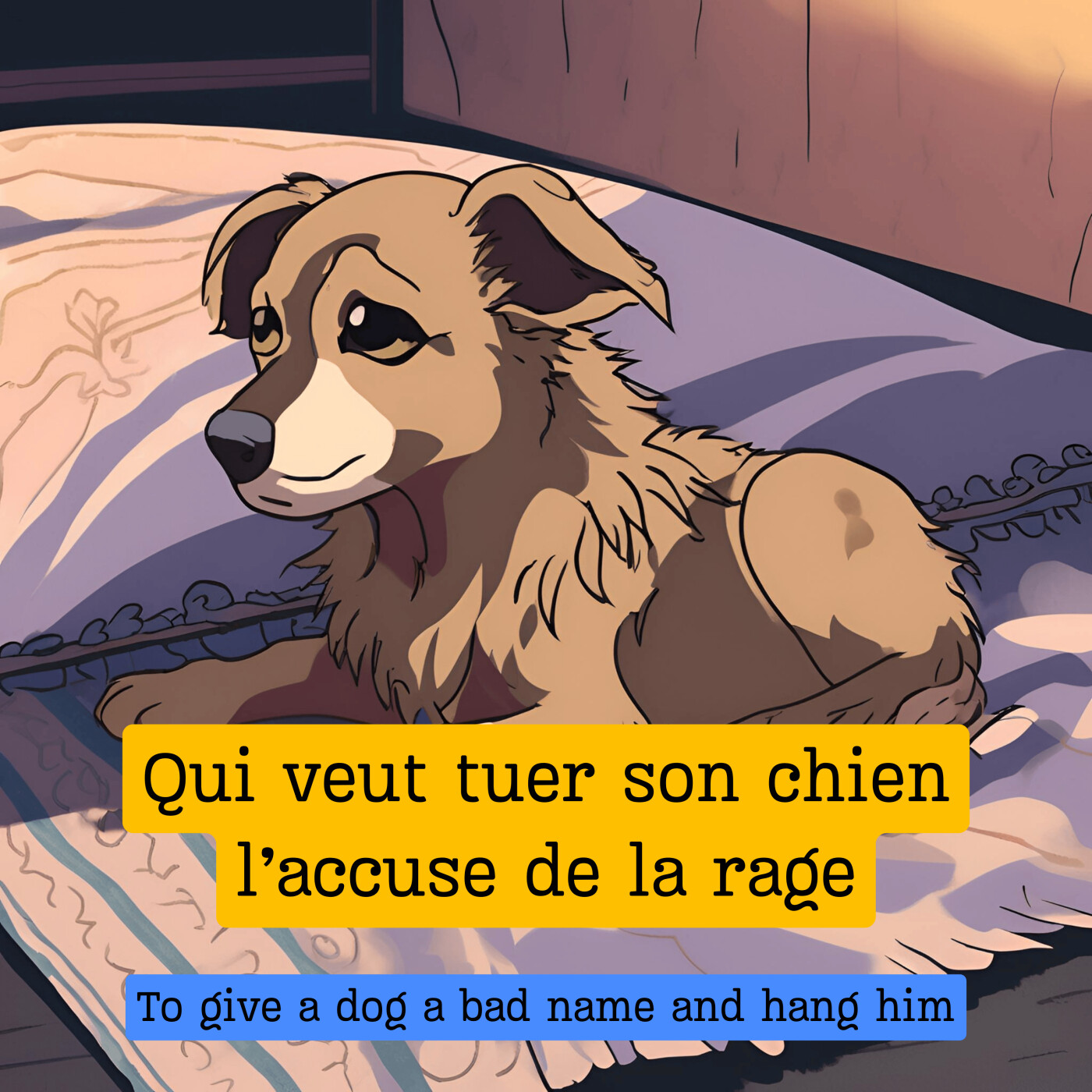 Expression française : "Qui veut tuer son chien l'accuse de la rage"