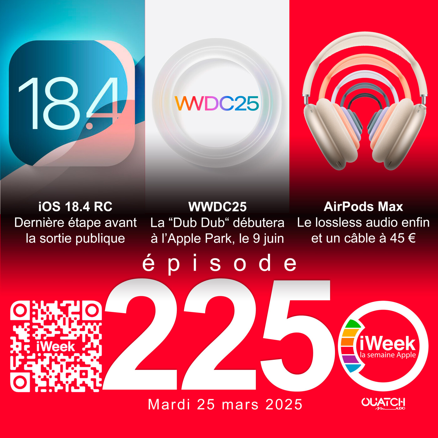 cover of episode Les AirPods Max gagnent l’audio lossless et versions RC pour iOS 18.4 et macOS 15.4